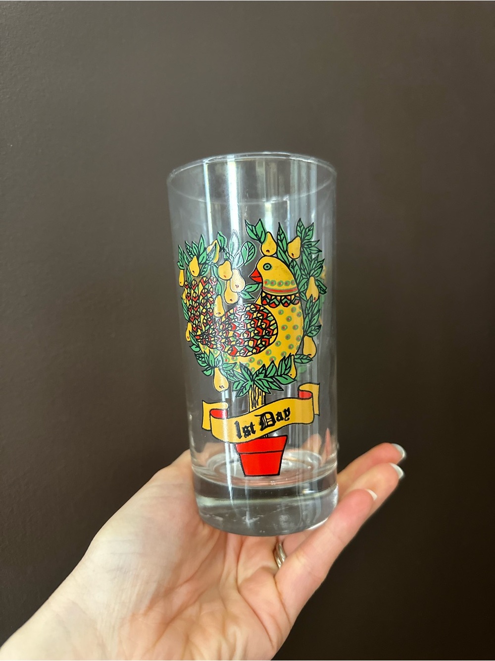 Vintage Anchor Hocking 12 Days of Christmas - 1st Day - Tumbler Glass